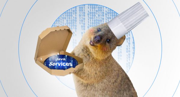 Quokka chef with Java services shaped as pizza.