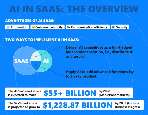 Infographics with the overview of AI SaaS.
